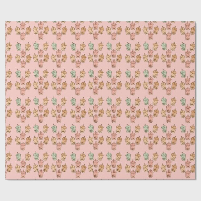 Its time for boba wrapping paper (Flat)