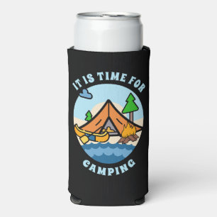It's Time for Camping Personalized Seltzer Can Cooler