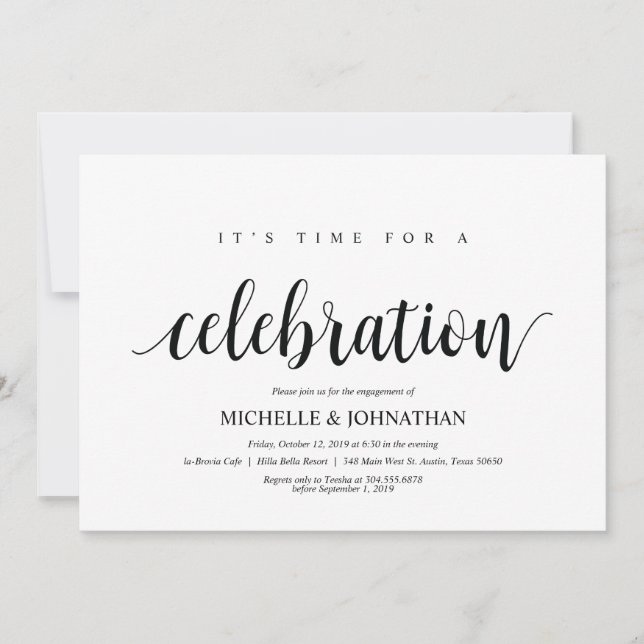 Its time for celebration, Engagement Party invites (Front)