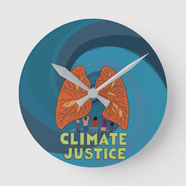 It's Time For Climate Justice Round Clock (Front)