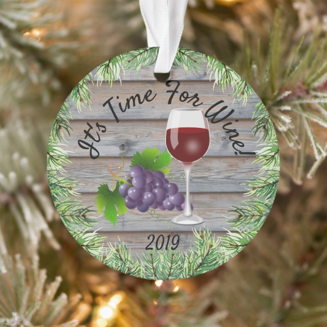 It's Time For Wine! Ornament (Tree)