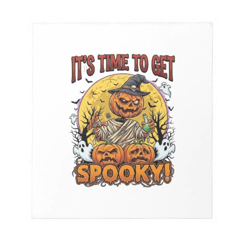 Its Time Get Spooky Halloween Pumpkin Mummy Ghosts Notepad