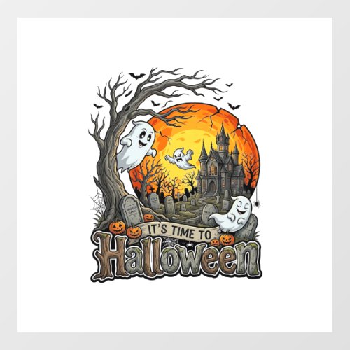 Its Time Halloween Haunted House Graveyard Spooky  Floor Decals