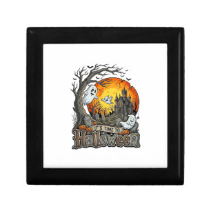 Its Time Halloween Haunted House Graveyard Spooky Gift Box