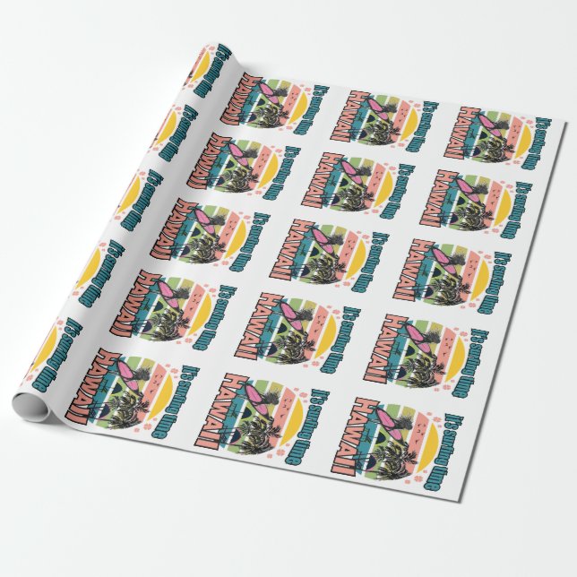 It's Time Surfing - Hawaii Wrapping Paper (Unrolled)