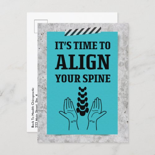 It's Time To Align Your Spine Note Chiropractic Postcard