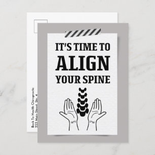 It's Time To Align Your Spine Note Chiropractic Postcard