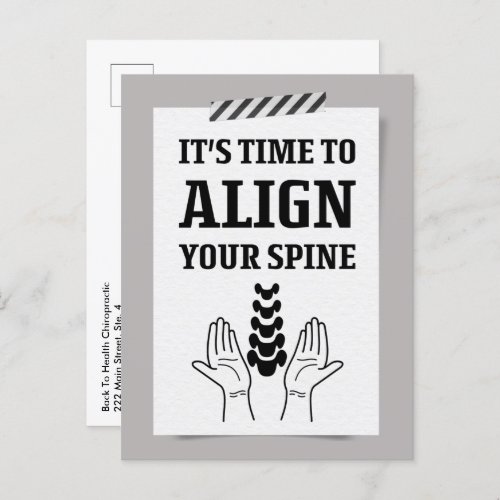 Its Time To Align Your Spine Note Chiropractic Postcard