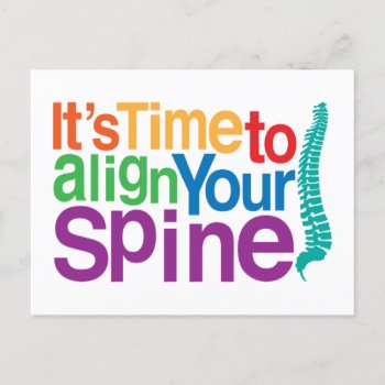 It's Time To Align Your Spine Reactivation Recall Postcard by chiropracticbydesign at Zazzle