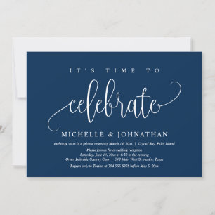It's Time To Celebrate, Wedding Elopement Party Invitation