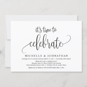 It's Time To Celebrate, Wedding Elopement Party Invitation