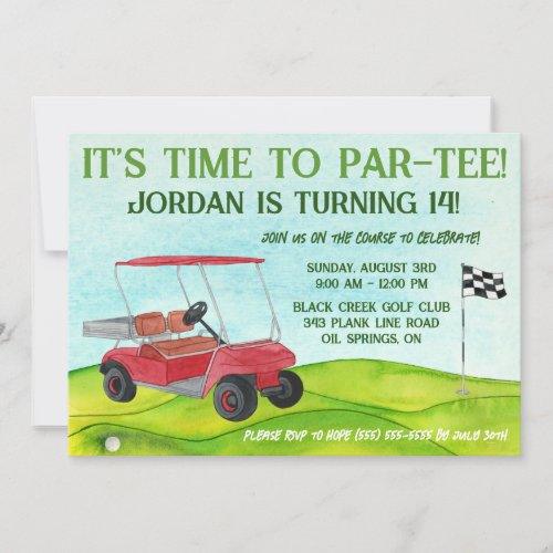 Its Time to Par_Tee  Golf Themed Birthday Party Invitation