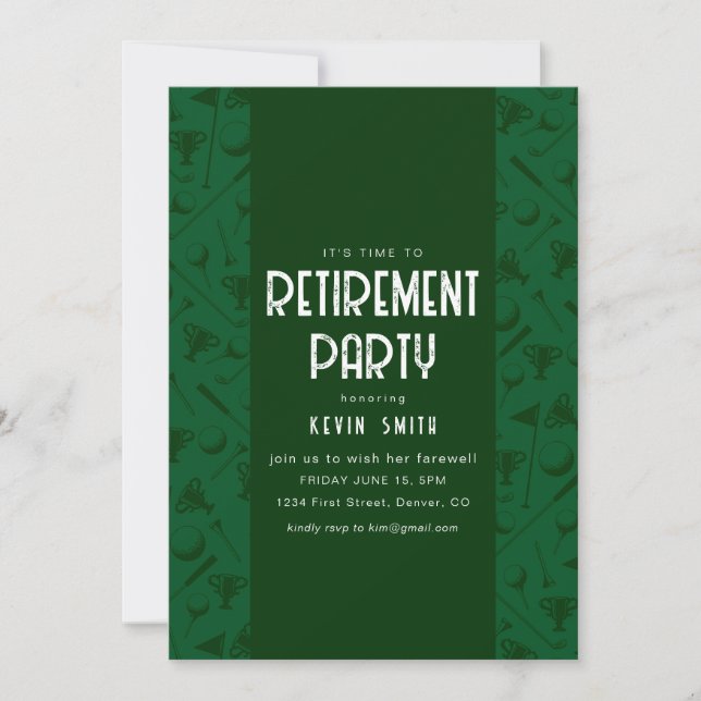 It's Time to Party Golf Theme Retirement Party Invitation (Front)