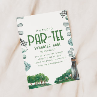 It's Time to Party Golf Theme Retirement Party Invitation