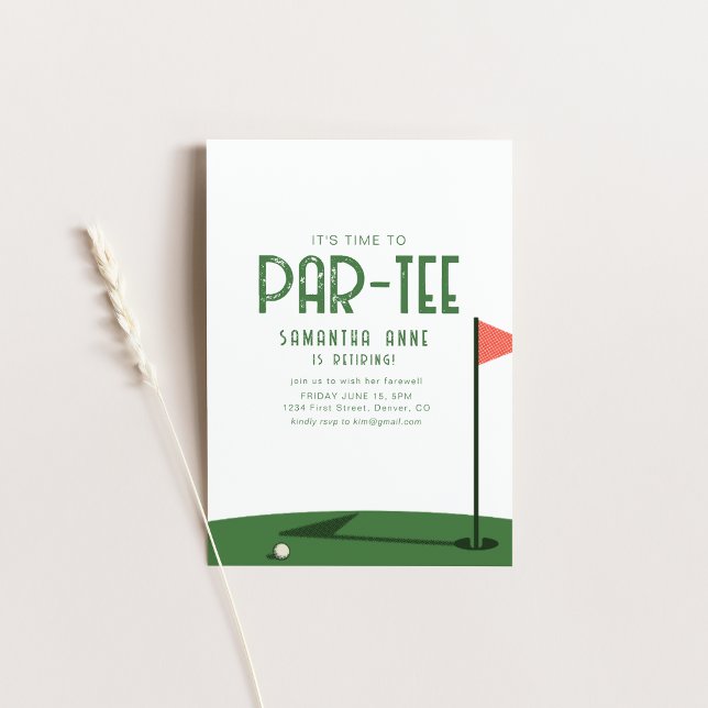 It's Time to Party Golf Theme Retirement Party Invitation (Creator Uploaded)