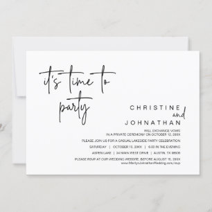 It's Time To Party, Wedding Elopement Dinner Invitation