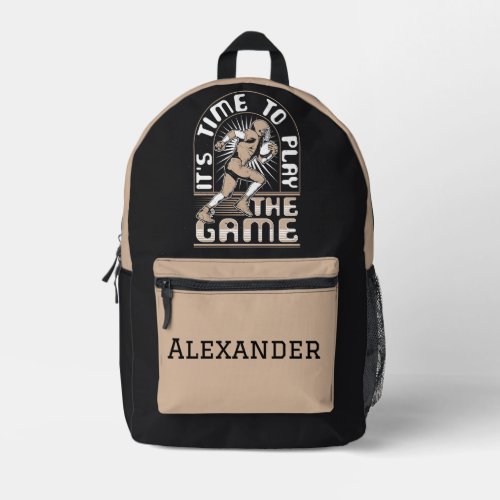 Its time to play the game football Personalized  Printed Backpack