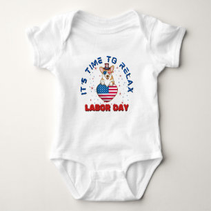 It's Time To Relax Labor Day, Welsh Corgi Dog Baby Bodysuit