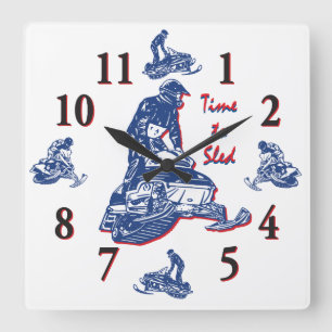 Its Time to Sled - Snowmobile Clock