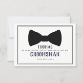 It's Time To Suit Up Groomsman - Black Tie Blue Invitation (Front)