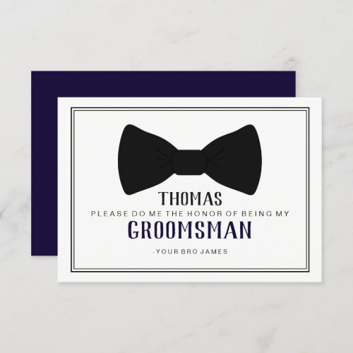 Its Time To Suit Up Groomsman _ Black Tie Blue Invitation