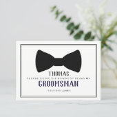 It's Time To Suit Up Groomsman - Black Tie Blue Invitation (Standing Front)