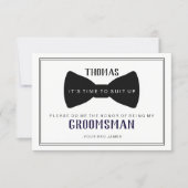 It's Time To Suit Up Groomsman - Black Tie Blue Invitation (Front)