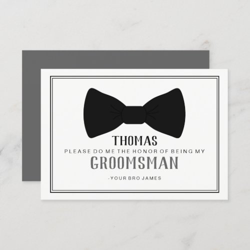 Its Time To Suit Up Groomsman _ Black Tie Grey Invitation