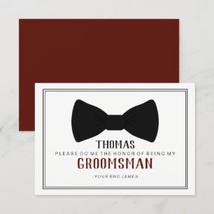 It's Time To Suit Up Groomsman - Black Tie Wine Invitation