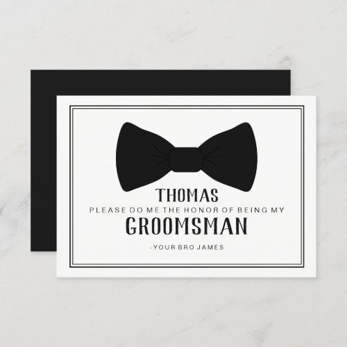 Its Time To Suit Up Groomsman Card _ Black Tie