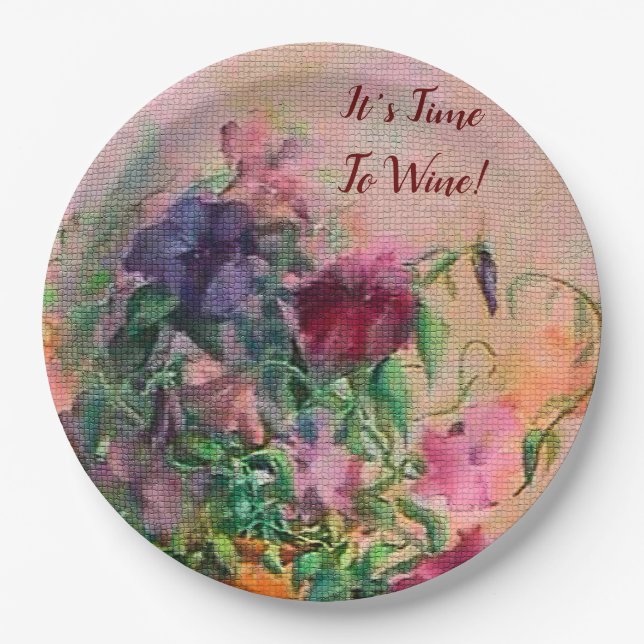 It's Time To Wine Napkins Paper Plates (Front)