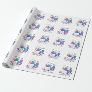 It's Too Peopley Outside Unicorn Introvert Wrapping Paper