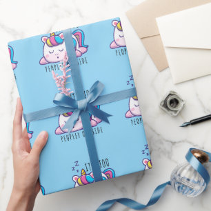 It's Too Peopley Outside Unicorn Introvert Wrapping Paper
