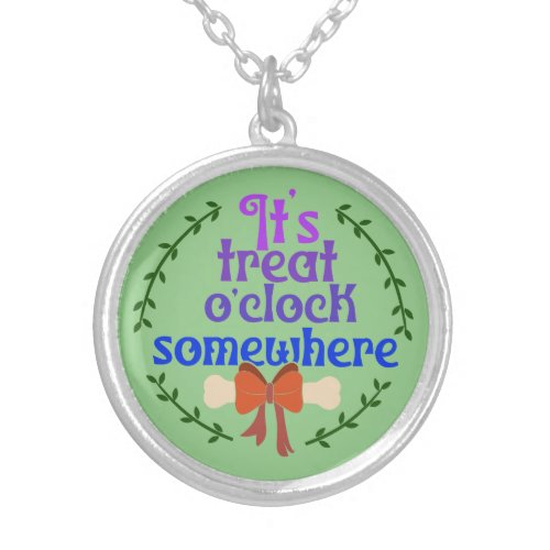Its Treat_OClock Somewhere Silver Plated Necklace