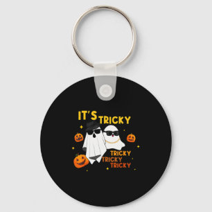 It's Tricky Tricky Tricky Funny Ghost Boo Hallowee Keychain
