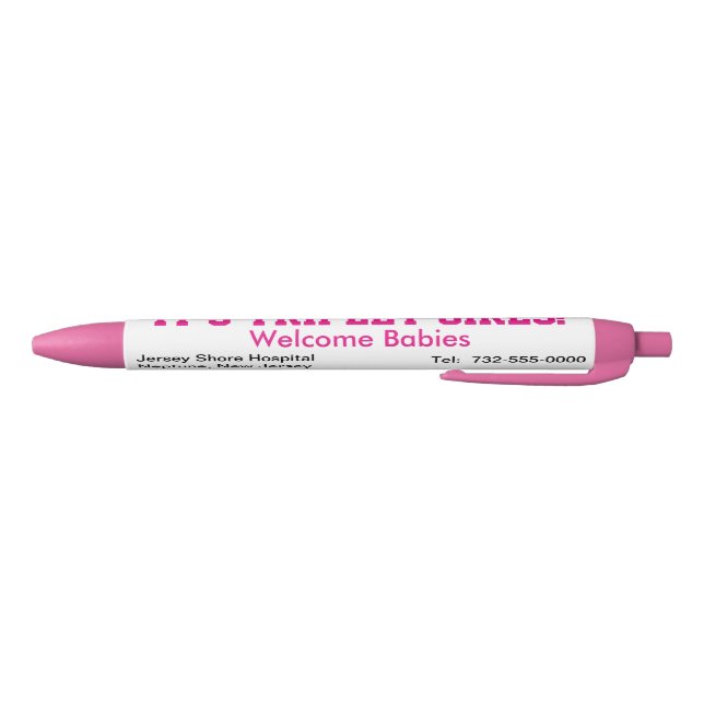 It's Triplet Girls Hospital Announcement Name Pen (Bottom)