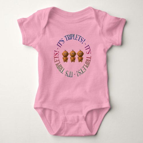 Its triplets baby bodysuit