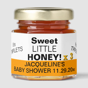 It's Triplets Sweet Baby Shower Orange Honey Jar Favors