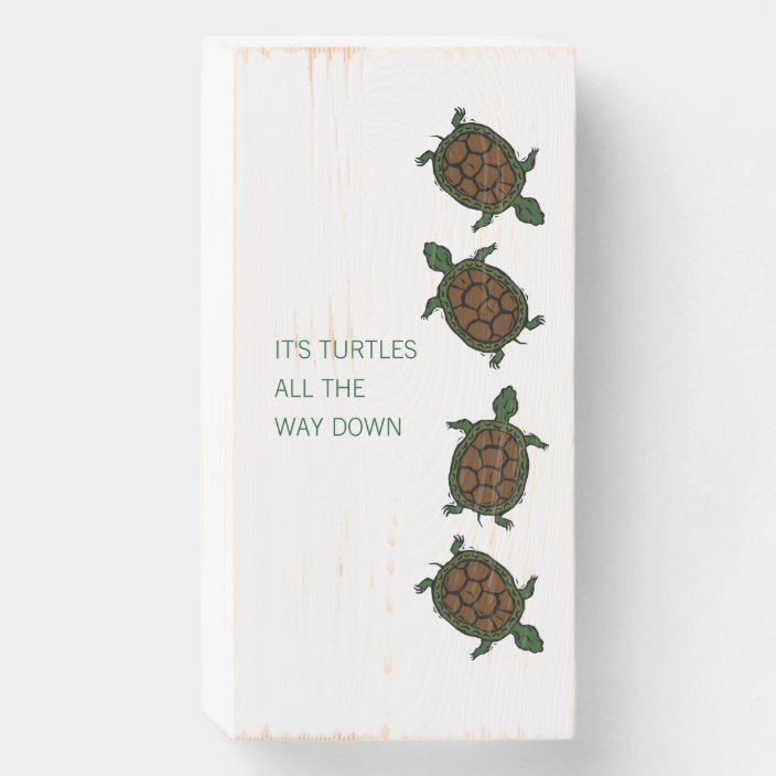 It's Turtles all The Way Down Science Humor Wooden Box Sign | Zazzle.com