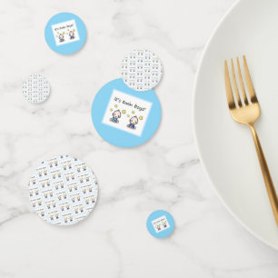 It's Twin Boys, Customized F. Baby Boy Twins,   Confetti