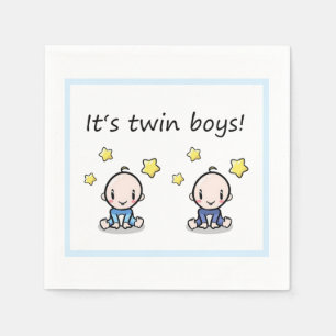 It's Twin Boys, Decoration, Twin Baby Shower Napkins