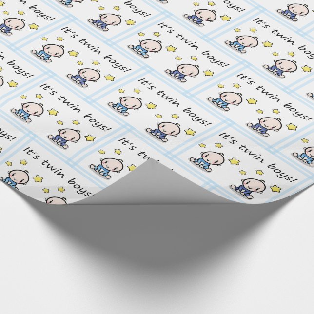 It's twin boys gift wrap, baby shower gift wrap (Corner)