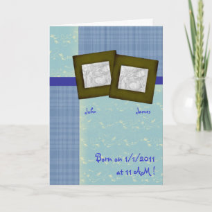 Its twin boys- Photo Birth announcement -Girl