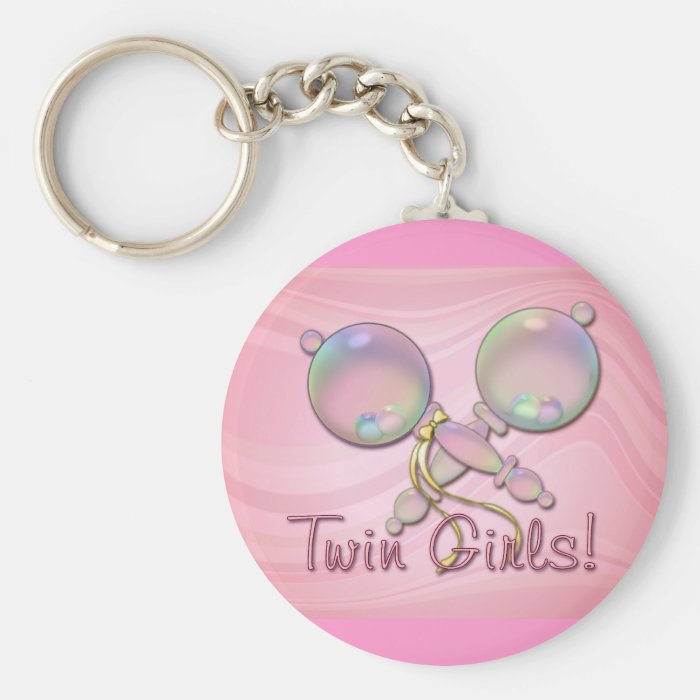 IT'S TWIN GIRLS BABY RATTLE by SHARON SHARPE Key Chains