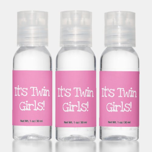 Its Twin Girls Bright Pink White Hand Sanitizer