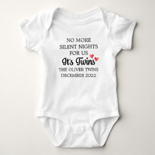 It's Twins Baby Announcement Bodysuit