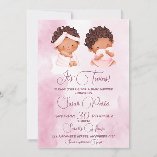 Its Twins Baby Shower Invitation