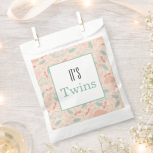 It's Twins! Baby Shower Party Favor Bag