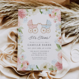 It's Twins Boy and Girl Baby Shower Invitation