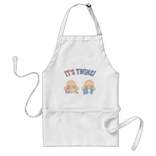 ITS TWINS (Boy Girl) Adult Apron